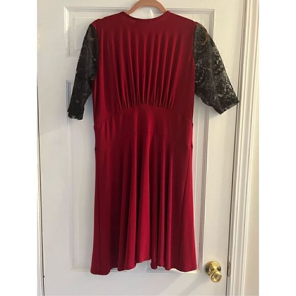 Audrey Whitmore Women’s Red and Black Lace Dress no size - Picture 4 of 6